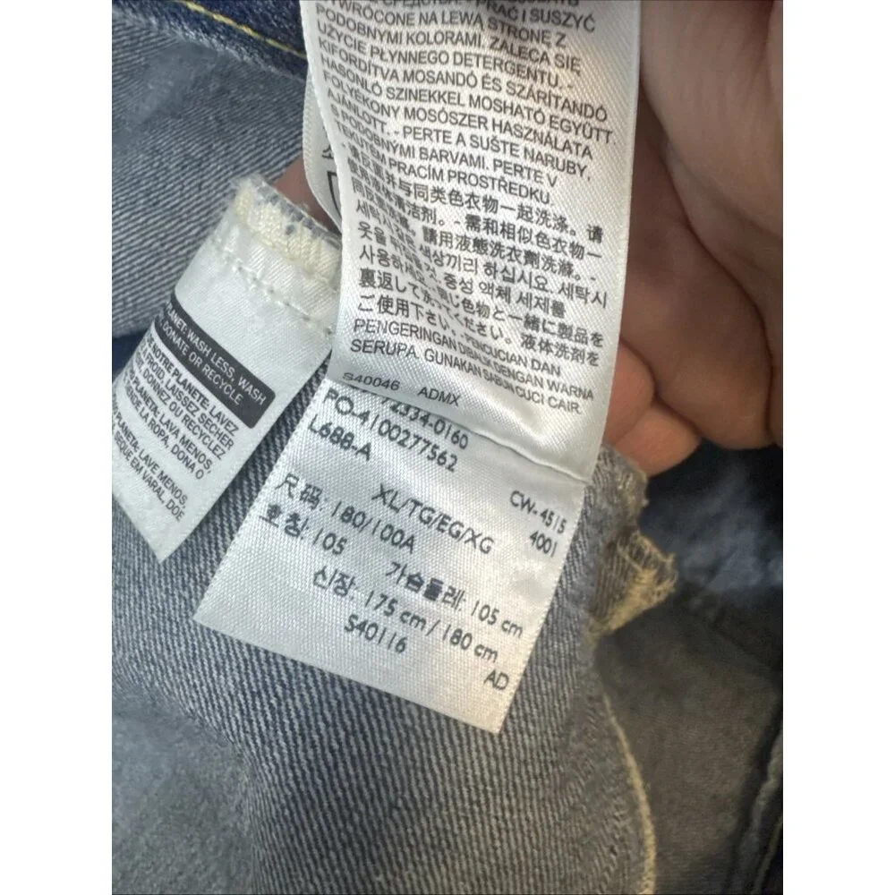 Levi’s Trucker Denim Jacket XL Distressed‎ Faded Classic Style Modified